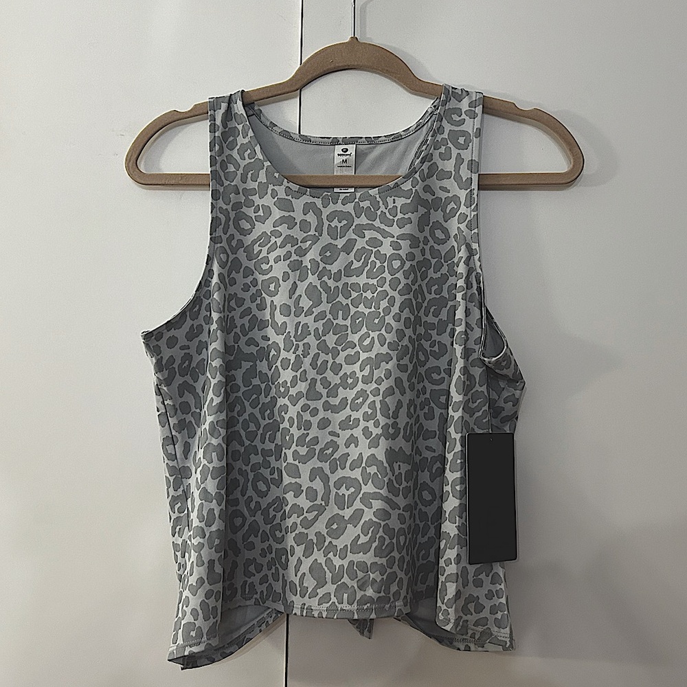 Leopard Pattern Tie Back Tank Top